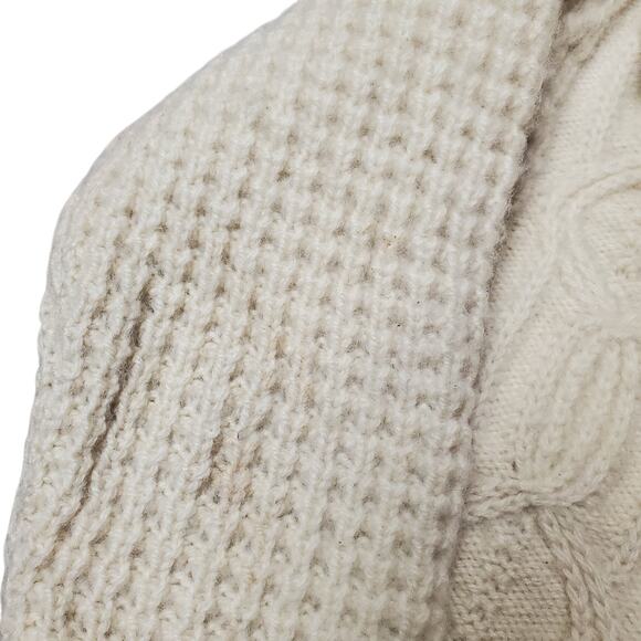 Vintage Wool Fisherman Sweater Gaeltarra Irish Handloomed Cottagecore - Medium - Picture 6 of 8